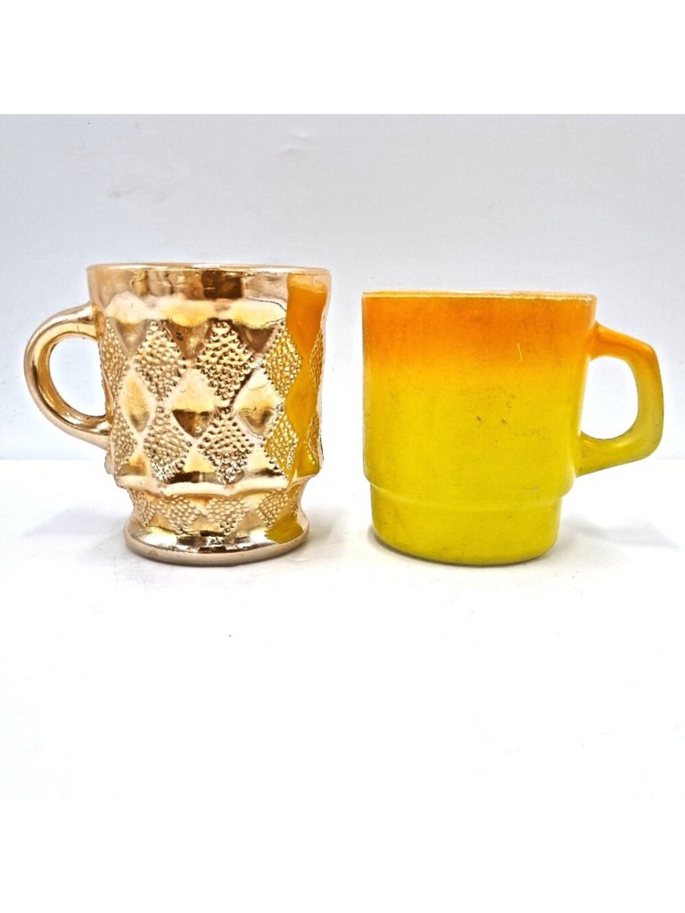Fire King Anchor Hocking Mugs - 2 -Kimberly Diamond and Hombre USA Made